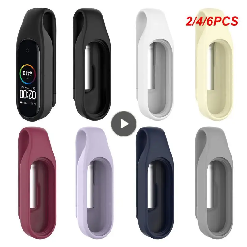 

2/4/6PCS Metal Steel Clasp Clip Silicone Case Cover For Bracelet 3/4 Smart Tracker Replacement Watch Bracelet Holder