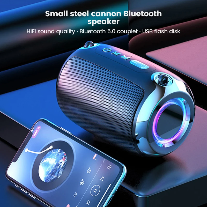 

Портативная Bluetooth-Колонка Caixa De Som, HiFi 3D стерео сабвуфер, поддержка TF-карты, U-диск с ремешком через плечо, Aux