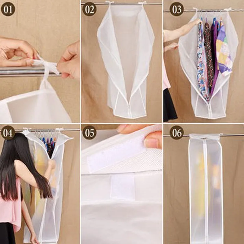 Dustproof Clothes Cover Wardrobe Hanging Organizer Storage Bags Suit Coat Dust Protector Bag for |