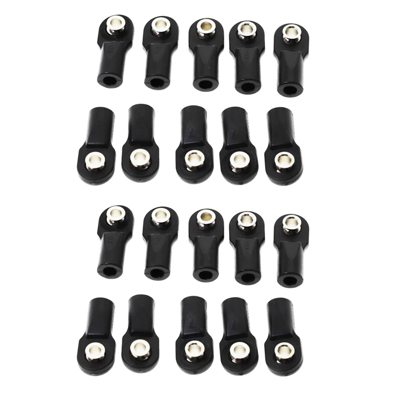 

20Pcs Plastic M4 Rod End Link Linkage Balls Joint Head for 1/10 RC Car Crawler Axial SCx10 II 90046 TRAxxAS TRx4,B