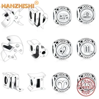 new 925 sterling silver fashion 12 constellation star zodiac beads charms fit original pan charm bracelet jewelry berloques