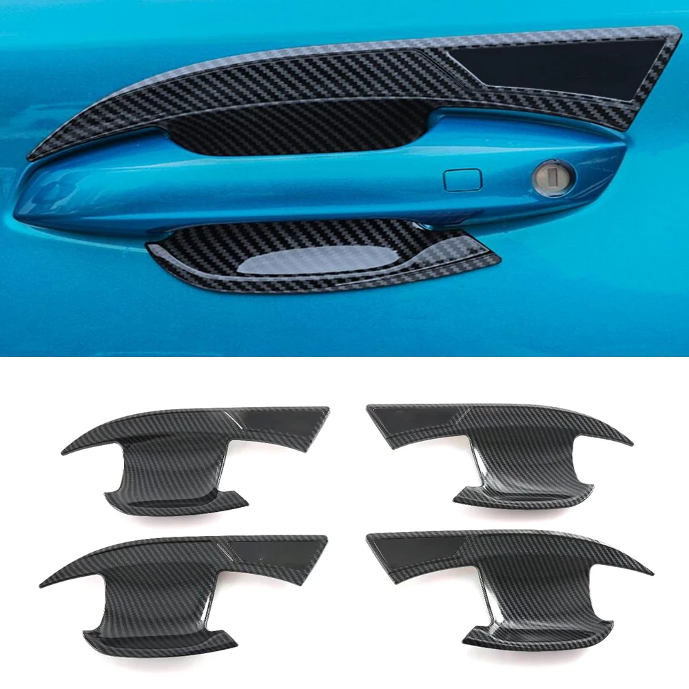 

Carbon Fiber Door Handle Bowl Cup Cover Trim Overlay Cap Garnish Accessories For BYD YUAN PLUS ATTO 3 2022 2023