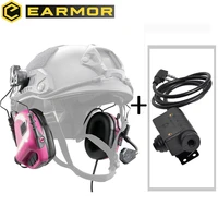 m32h helmet headphones and m51 kenwood ptt adapterwith baofeng radio communication shooting earmuffsfor arc fast helmet rails