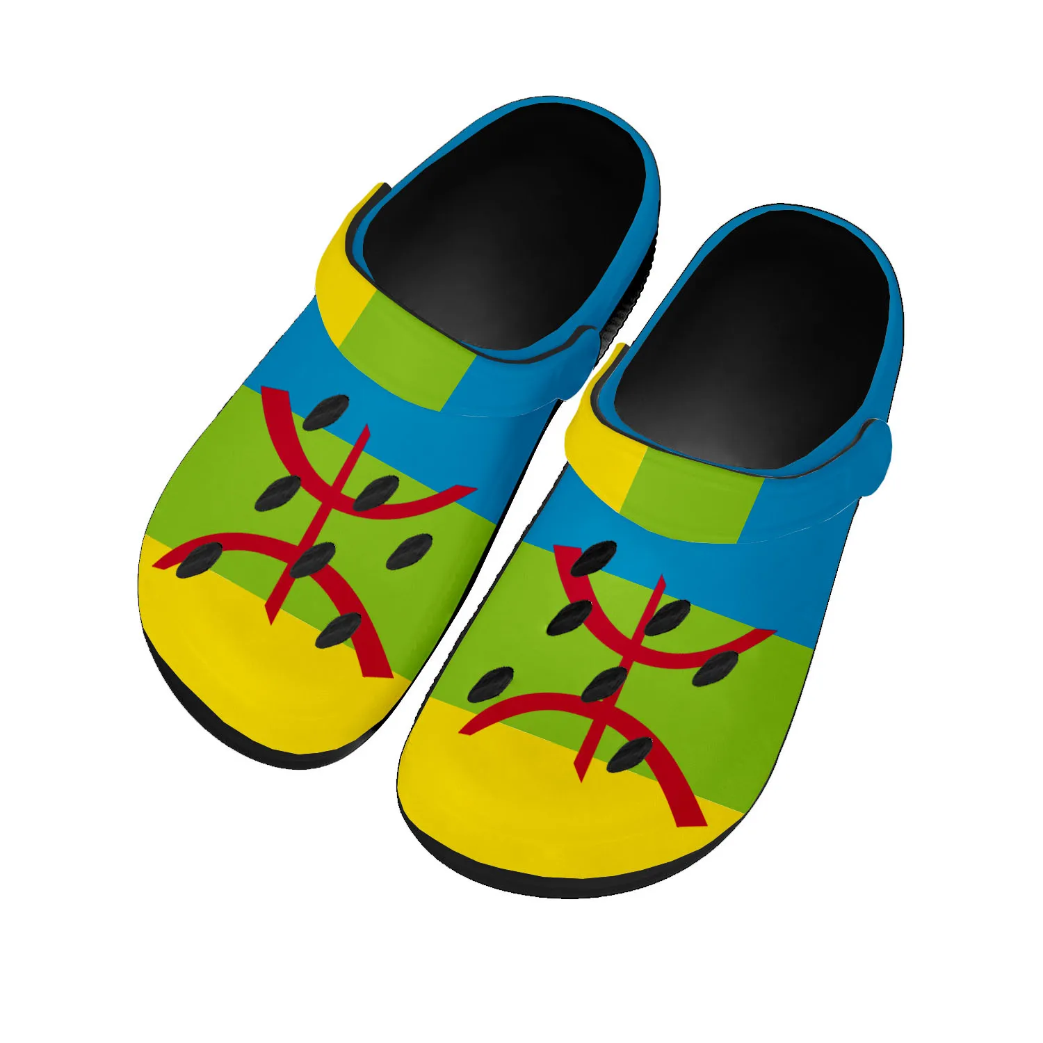 

Berber Flag Pop Home Clogs Custom Water Shoes Mens Womens Teenager Berber Shoe Garden Clog Breathable Beach Hole Slippers Black
