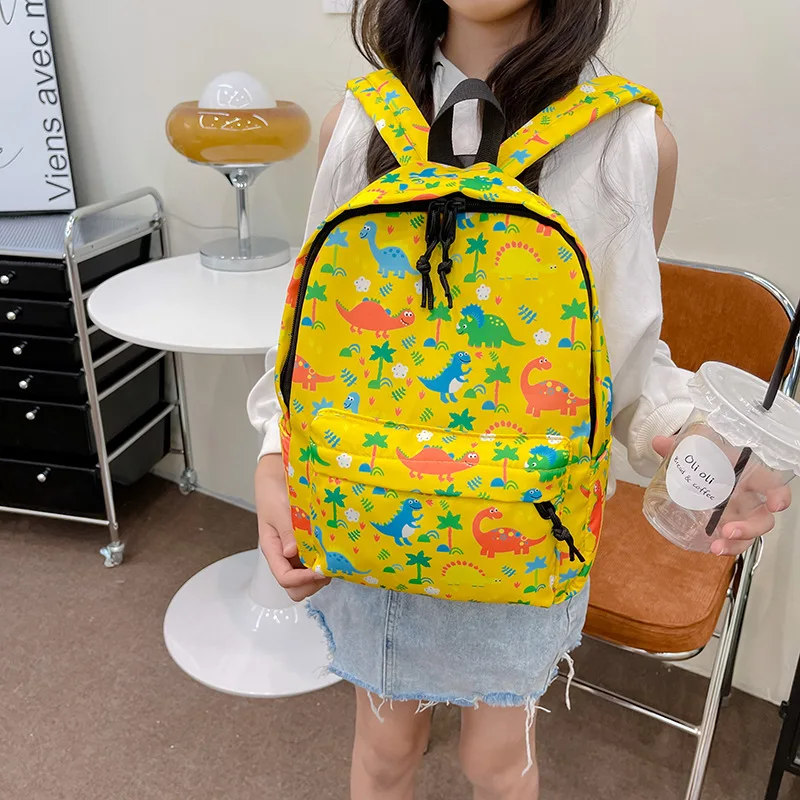 Children's Schoolbag Cartoon Dinosaur Print Kindergarten Backpack 3-6 Years Old Boys and Girls Leisure Load Reduction Backpacks