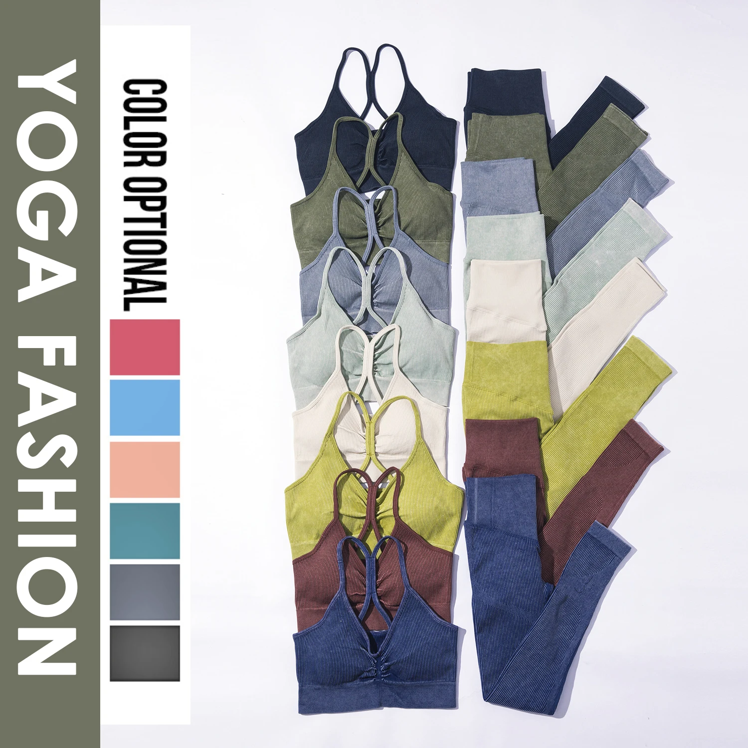 

Бесшовный комплект для йоги с эффектом потертости, укороченный топ, женская рубашка, леггинсы, комплект из двух предметов, одежда для спортзала, костюм для тренировок и фитнеса, спортивные комплекты, одежда