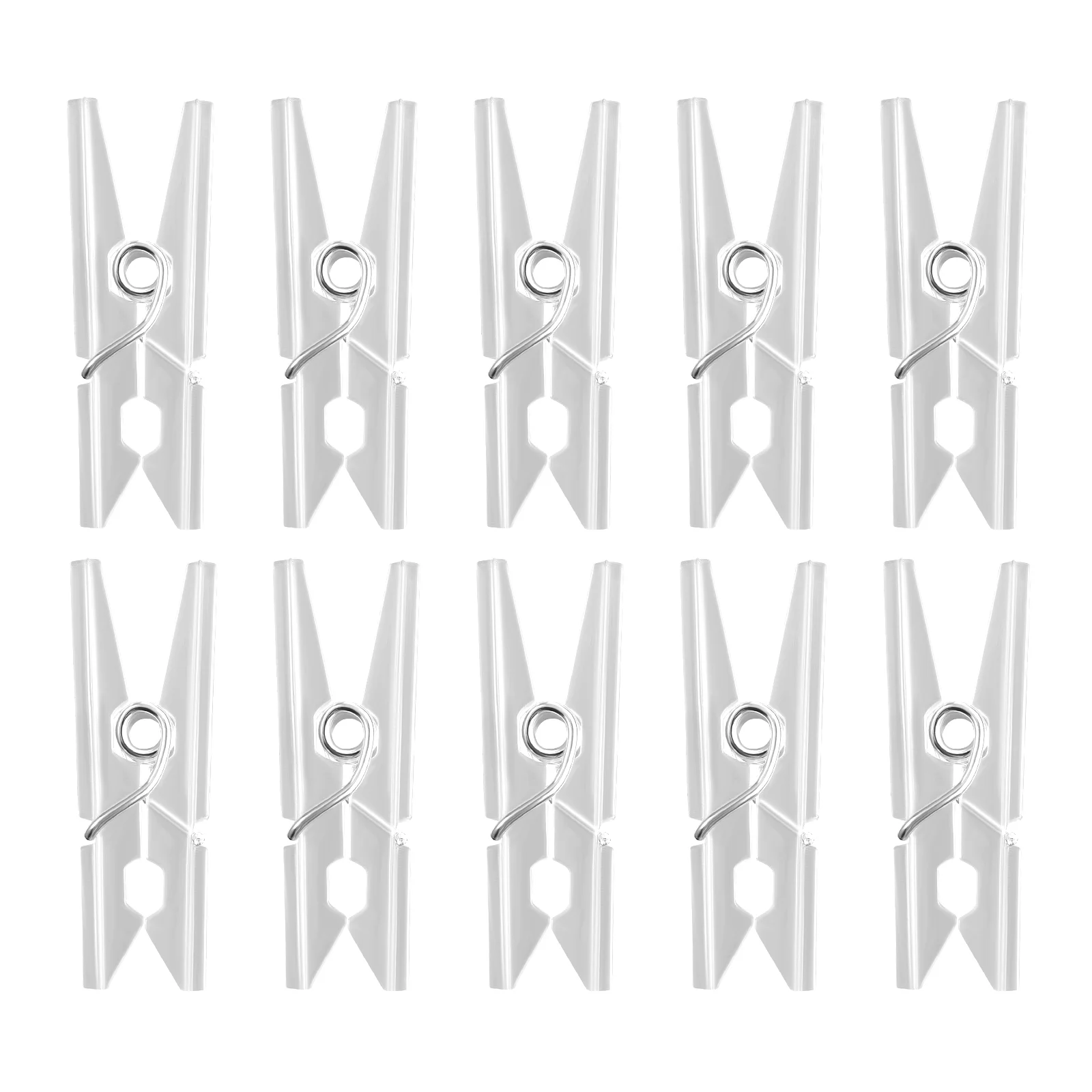 

50pcs Transparent Hanging Clamps Photo Clips Mini Clothespins for Office Home Living Room