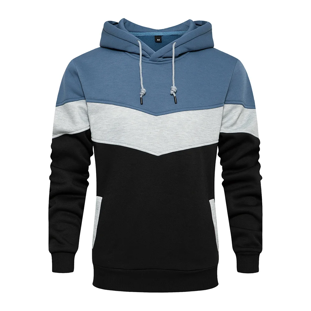 

Свитшот мужской в стиле пэчворк, Повседневная модная худи, камуфляжная Спортивная одежда для бега и фитнеса, пуловер с капюшоном, большие ра...