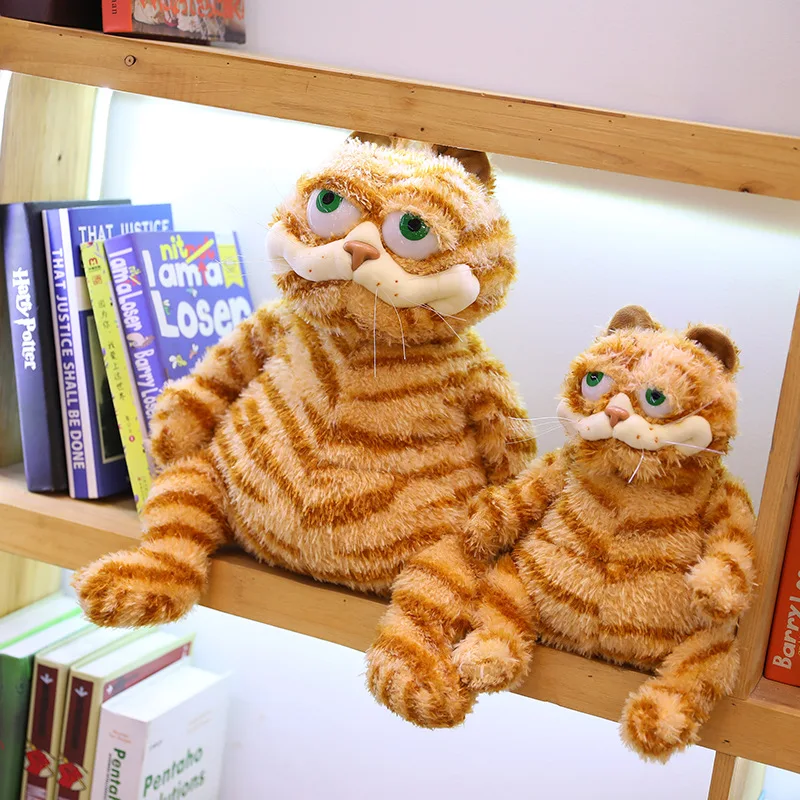 Реалистичная желтая кошка Garfield мягкая наполненная плюшевая кукла Детский