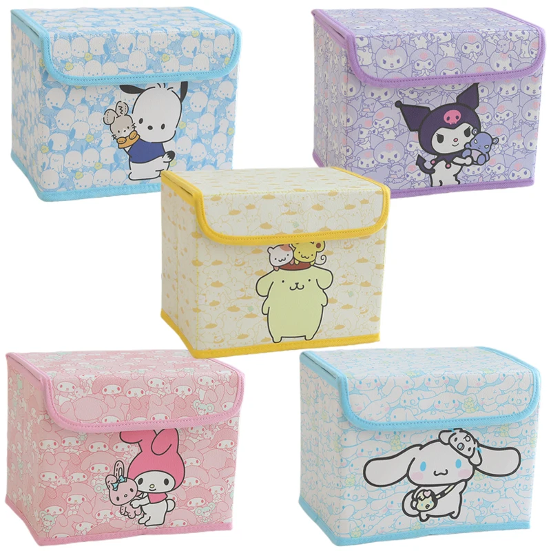 

Sanrios My Melody HelloKittys Cinnamoroll Purin Dog Kawaii полако аниме Мультяшные настольные мелочи PU складной ящик для хранения