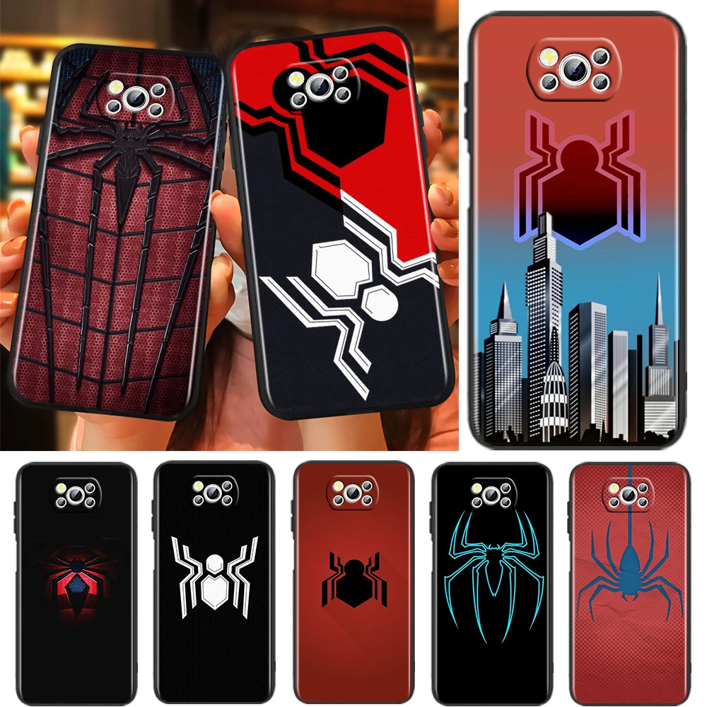 

Marvel Spider-Man Avengers Case For Xiaomi Mi Poco X4 X3 NFC F4 F3 GT M5 M5s M4 M3 Pro C40 5G Soft Black Phone Cover Shell Capa
