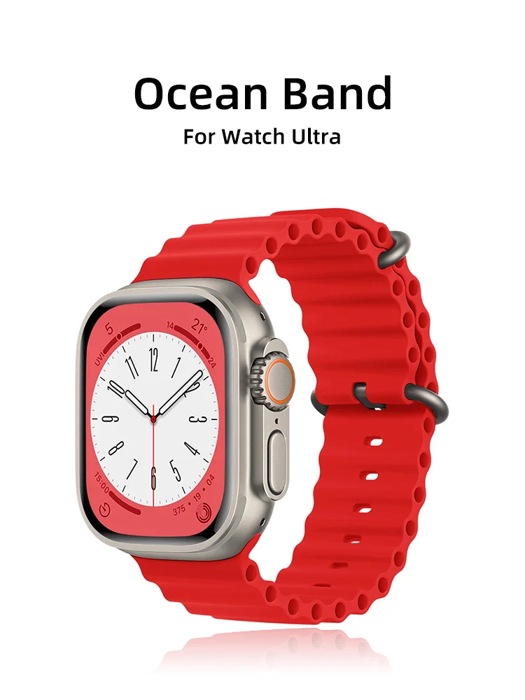 

Ocean Strap For Apple watch band series 8 ultra For IWO MT8 HD8 N8 Z59 DT8 HW8 Z8 Z55 Ultra Silicagel Smart Watch accessories