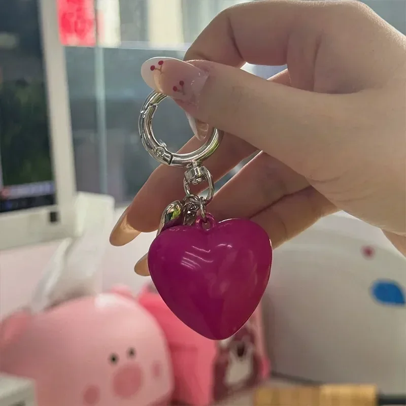 Y2K брелки с большим сердцем для женщин и мужчин универсальные креативные брелоки