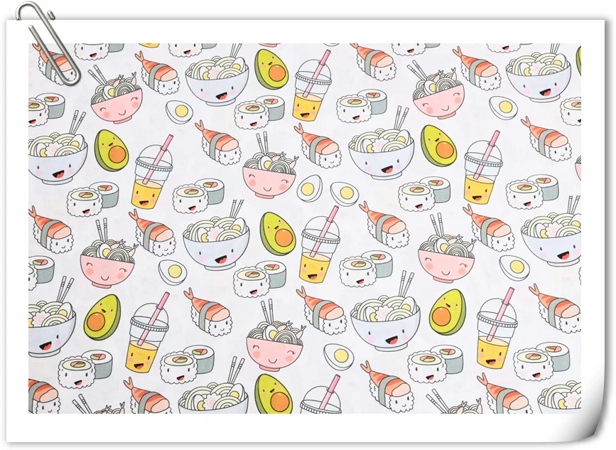 Wide110 см мультяшный мороженое торт овощи хлопчатобумажная ткань печатная для