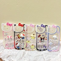 3d kuromi my melody hello kitty cinnamoroll pom purin camera phone case for iphone 11 12 13 pro max x xs xr transparent cover