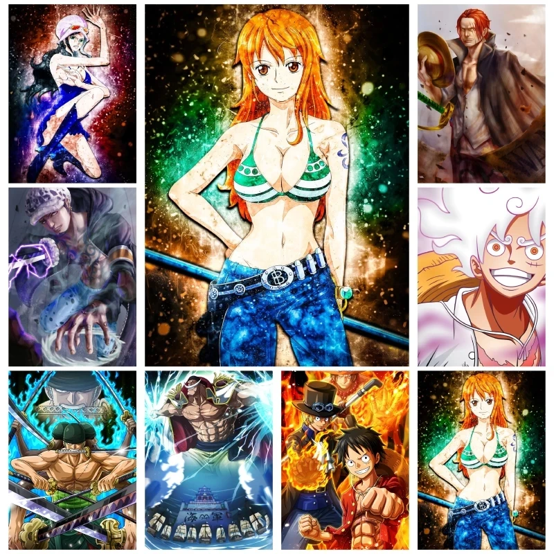 

Цельная холщовая обезьянка D. Модульный постер Luffy Nami домашний декор картины Vinsmoke Sanji HD печать для Гостиной картины настенное искусство