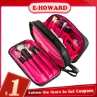 Нейлоновая дорожная косметичка на двойной молнии с кисточками для помады, сумка для туалетных принадлежностей, водонепроницаемая косметичка, сумочка, Прямая поставка