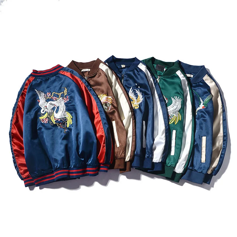 

2023 Autumn Bomber Jackets Men Embroidered Coat Long Sleeve Yokosuka Sukajan Streetwear Japan Male Baseball Clothes Fall
