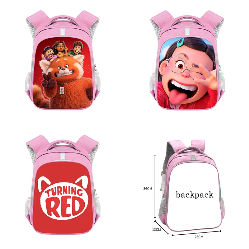 

30 Style New Disney Turning Red Kawaii Anime Red Panda Mei Cute Cartoon Pink Schoolbag Girl Backpack Outdoor Backpack Girl Gift