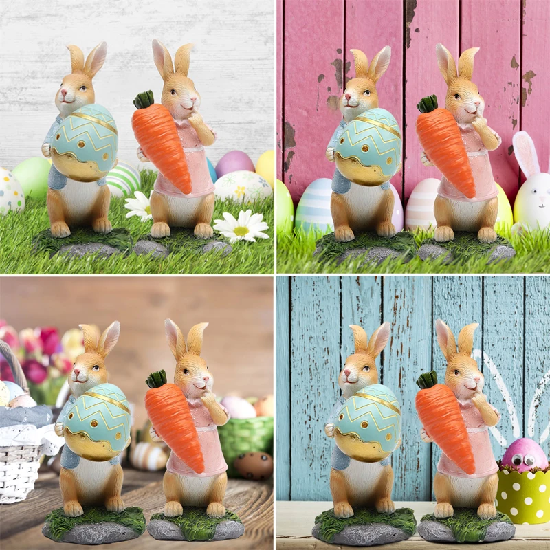 Easter Mini Bunny Doll Decoration Miniature Cute Rabbit Home Kawaii Hare Desktop Garden