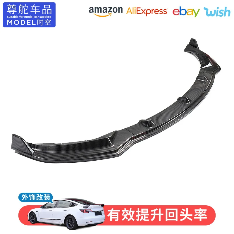 Applicable to Tesla Tesla Model3 low lying front shovel carbon fiber ABS peripheral front lip decoration modification accessorie
