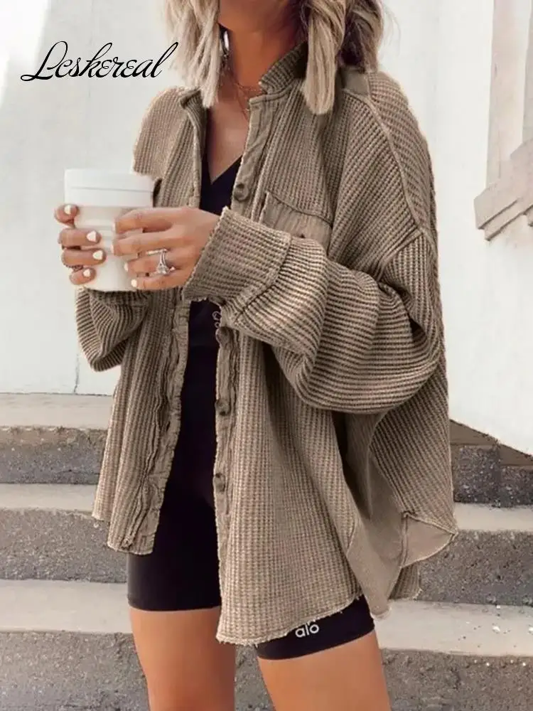 

Fashion Casual Long Sleeve Buttons Women Jacket 2022 Fall Winter Clothes Outwear Loose Coats Woman Jackets Veste Femme