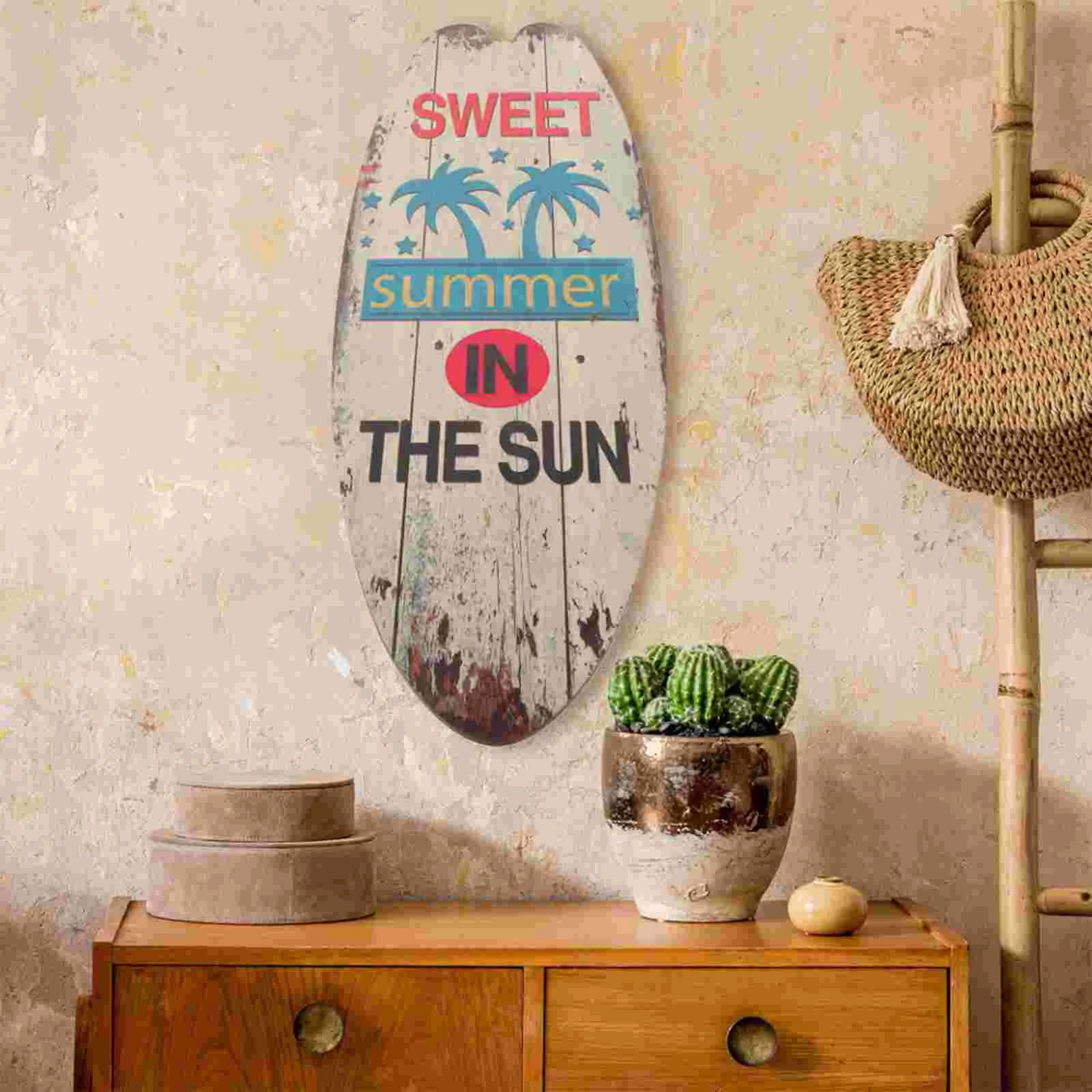 

Surfboard Decoration Wooden Bar Signs Wall Door Beach Coastal Home Decorations Vintage