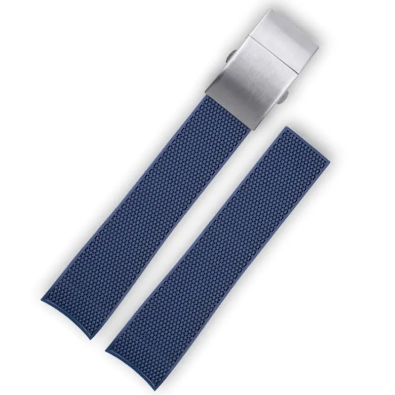 Резиновый ремешок для часов с изогнутым концом 21 мм Longines Conquest HydroConquest L3.781/782/742