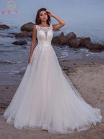 lace beach wedding dress 2022 long elegant sleeveless a line boho women elegant bride gown ceremony princess civil custom made