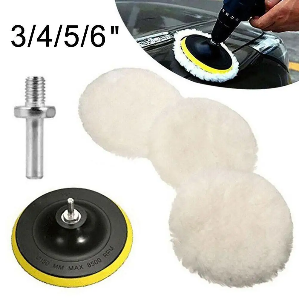 

6PCS Car Polishing Pad Sponge Wool Polishing Disc Waxing 3"/4" Car Styling Polishing Disc With Backplate Drill Adapter Wholesale