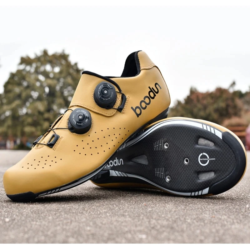BOODUN new Men Women Genuine Leather Road Cycling Shoes Road