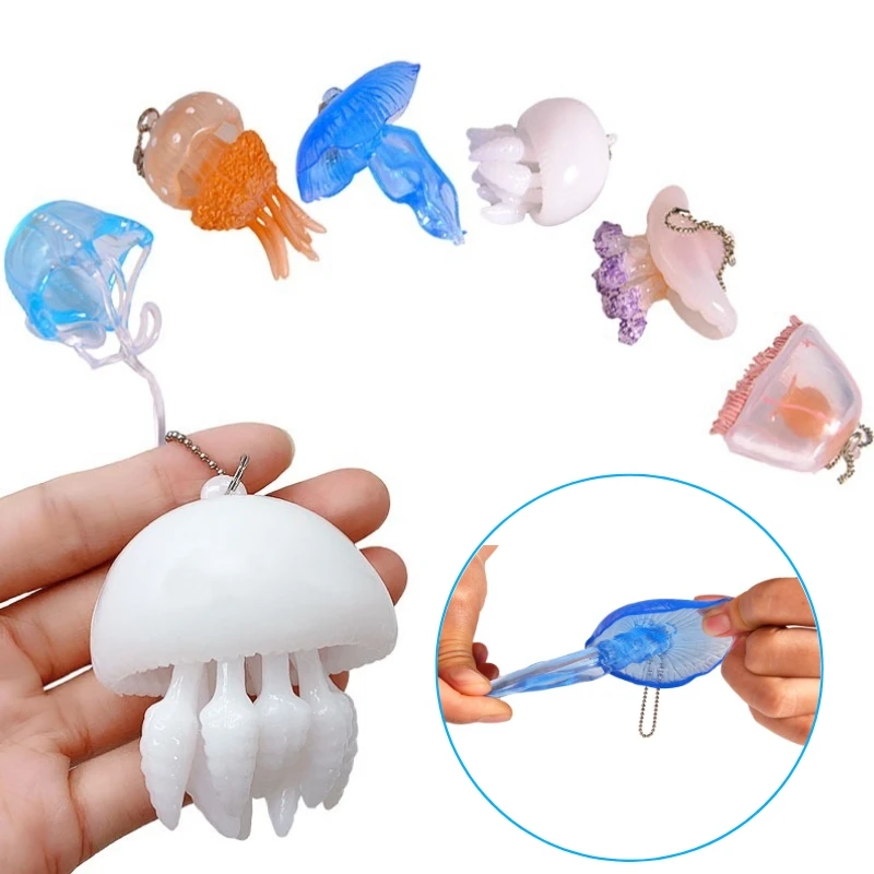 

Kawaii Squishy Keychian Медуза аквариум Антистресс игрушка для взрослых для детей сжимаемая снятие стресса Смешные приколы подарки сжимаемые игрушки