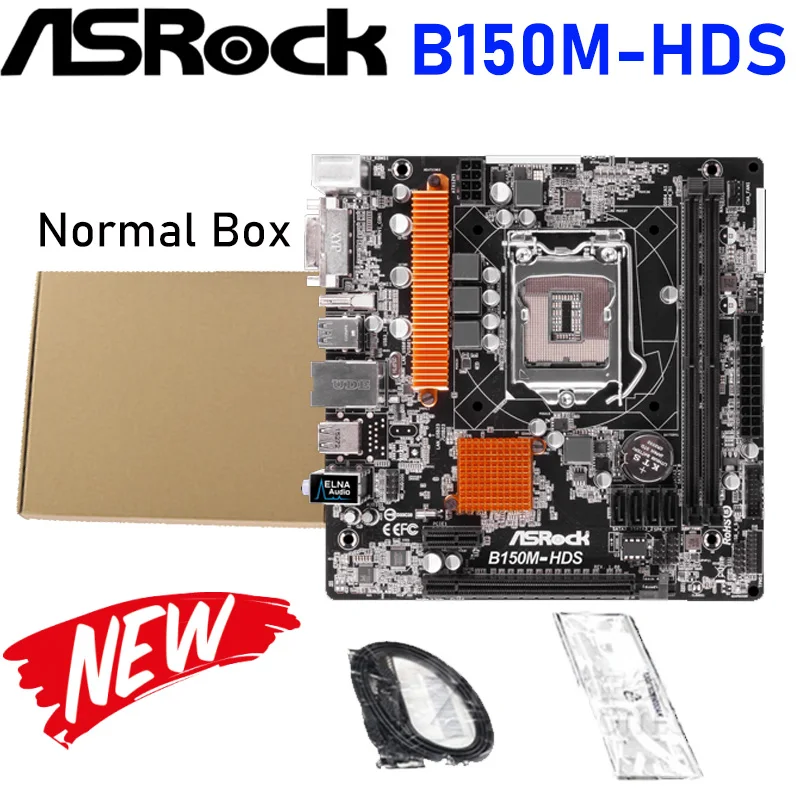 

LGA 1151 ASRock B150M-HDS Motherboard DDR4 32GB Support i7 i5 i3 Intel B150 PCI-E 3.0 DVI USB3.0 Desktop Intel B150 Placa-Mãe