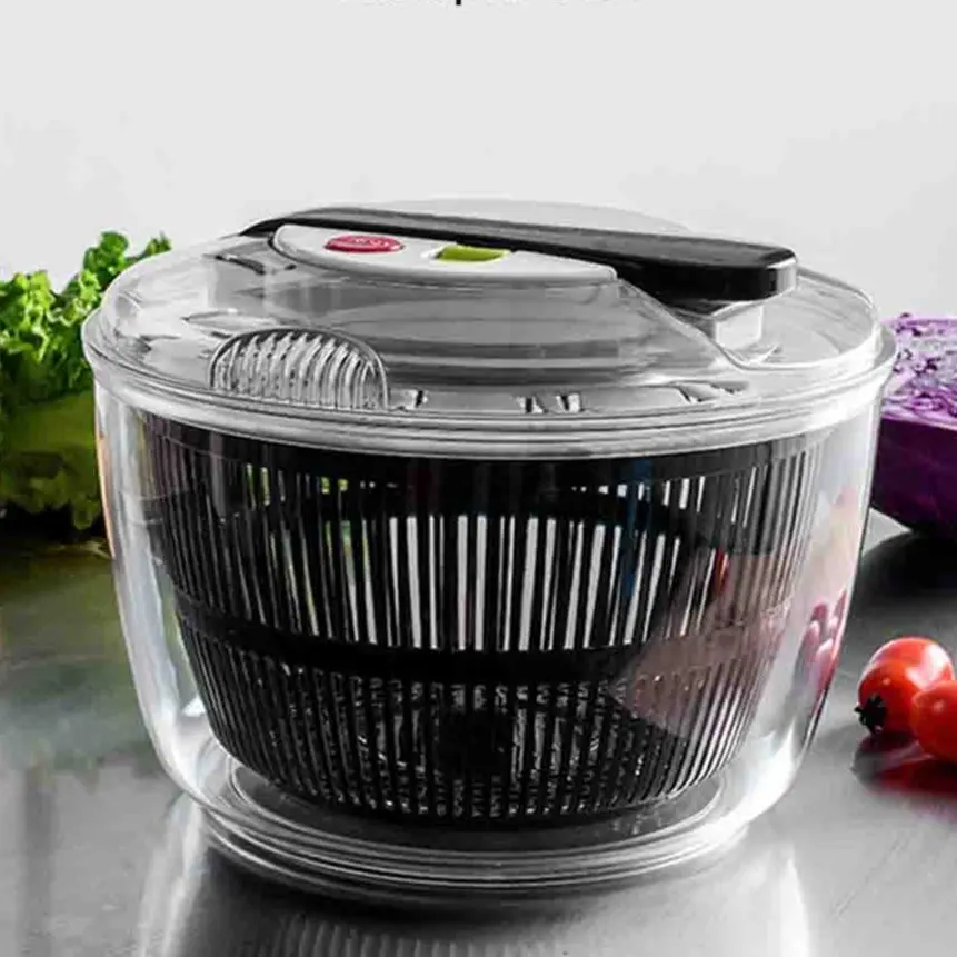 

2023 New Manual Buttons Kitchen Drainer Basket Convenient Labor-Saving For Housewifes Fruit Salad Dehydration Kitchen Tools