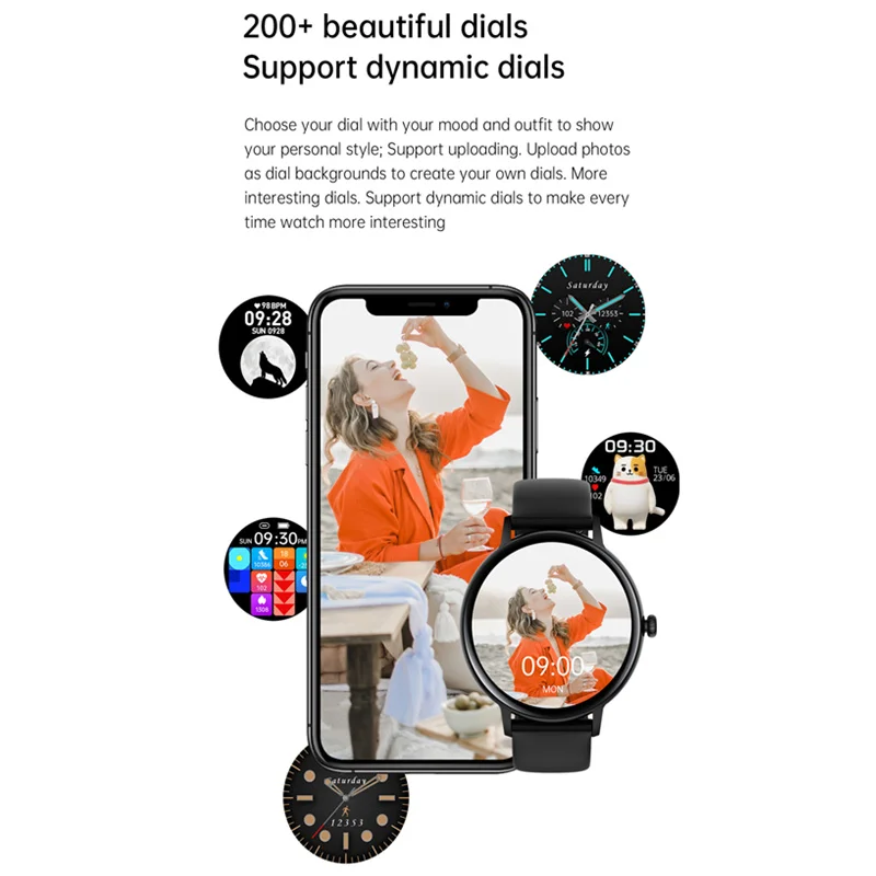 Smart Watch FW07 Bluetooth Call 1.32inch Full Touch Screen 360*360 Voice Assistant Custom Dial Message Push Smartwatch Men Women