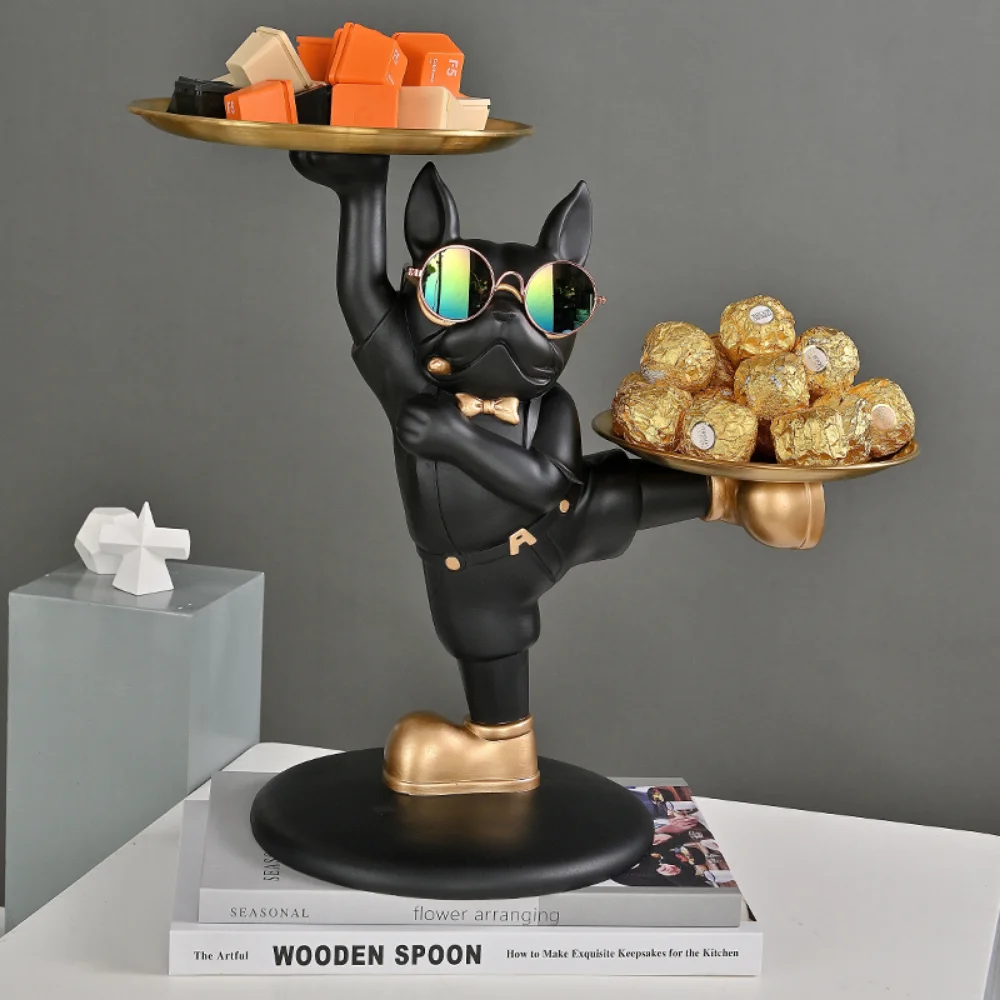 

Home Decor KungFu Bulldog Butler Statue Nordic Home Decoration Ornaments for Room Sculpture Dog Resin Design Dray Animal Statu