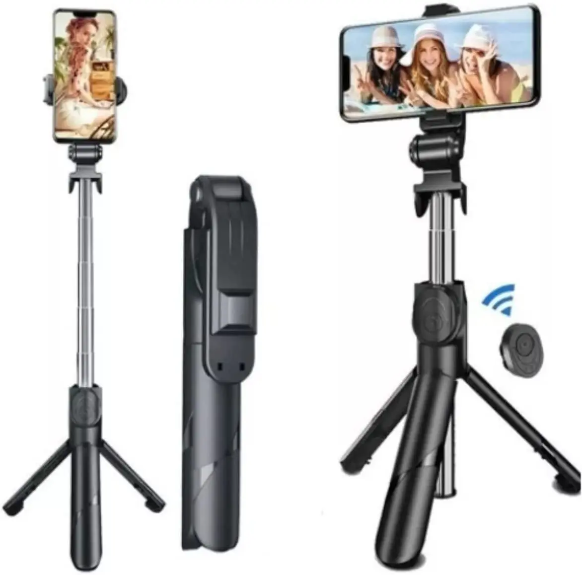 

Bluetooth Selfie Stick Tripod With Trigger Control In Your Hands Retractable Multifunctional Wireless Foldable Extendable For An
