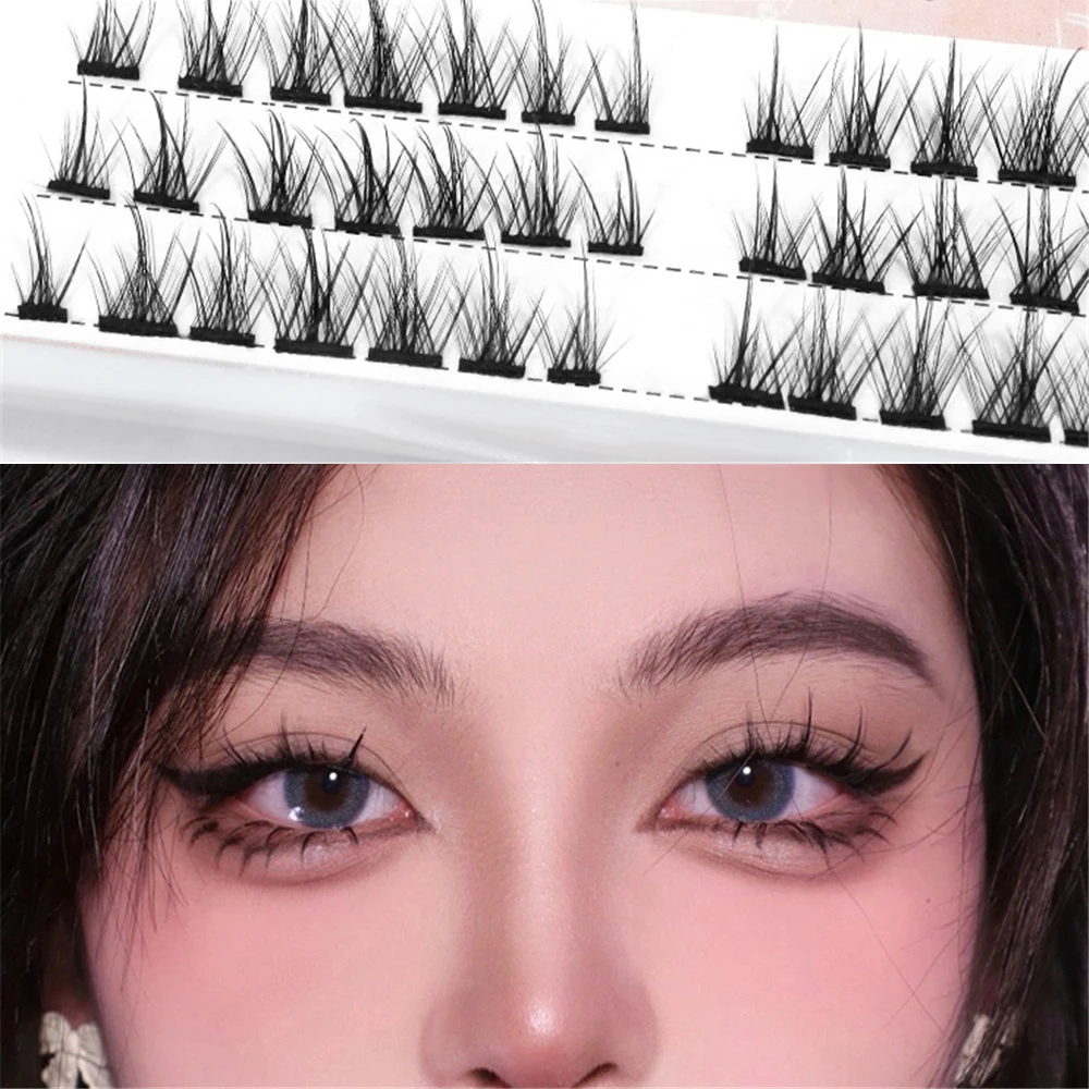 

3D Fake Eye Lash Soft Natural Cluster Eyelash Set Tapered End Individual False Eyelashes Extensions DIY Korean Makeup for Women