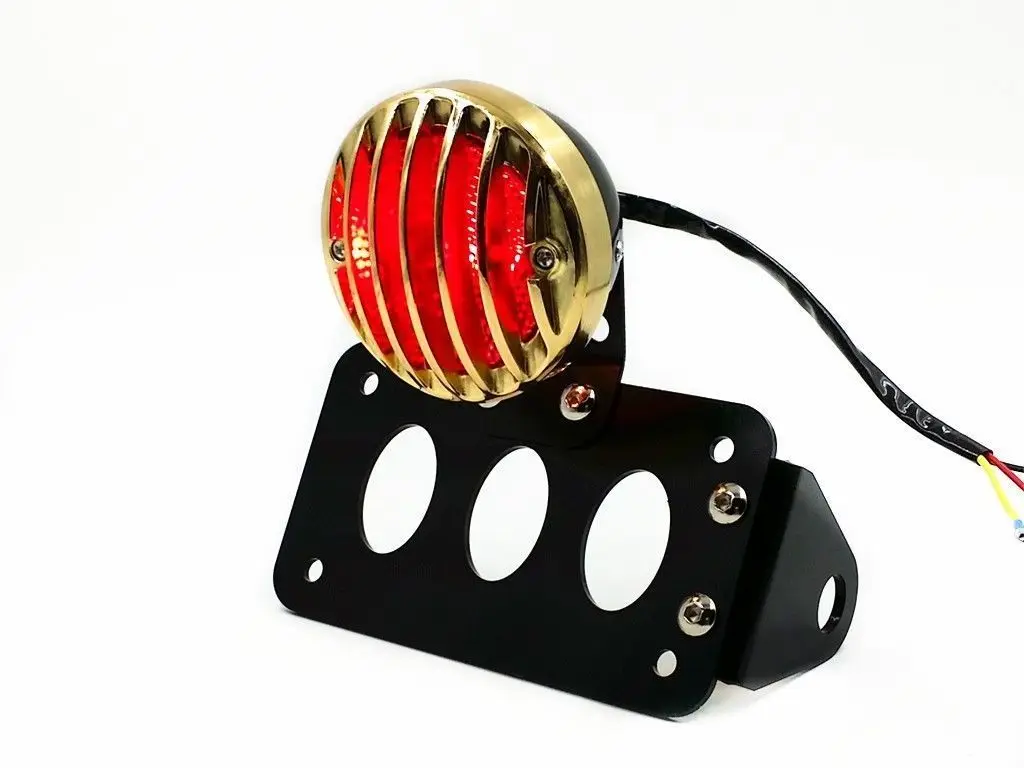Gold Vintage Invader Grill Side Tail Light Cruiser Bobber Rat Retro CB Old VT XL |