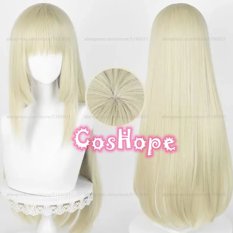 Имир Косплей Парик 70 см Длинный Прямой Светло-Золотой Аниме Парики Термостойкие