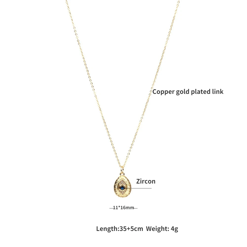 Ожерелье European Micro Paved Zircon Lucky Eye для женщин турецкого ювелирного искусства защиты от зла PX-62.