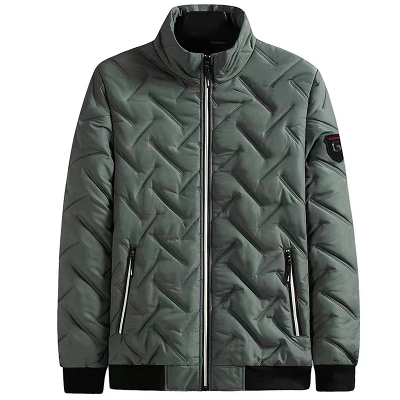 

Men's New Winter Soft Cotton Padded Warm Jackets Waterproof Camping Hiking Stand Collar Coats 5XL Casual Outfit Streetwear