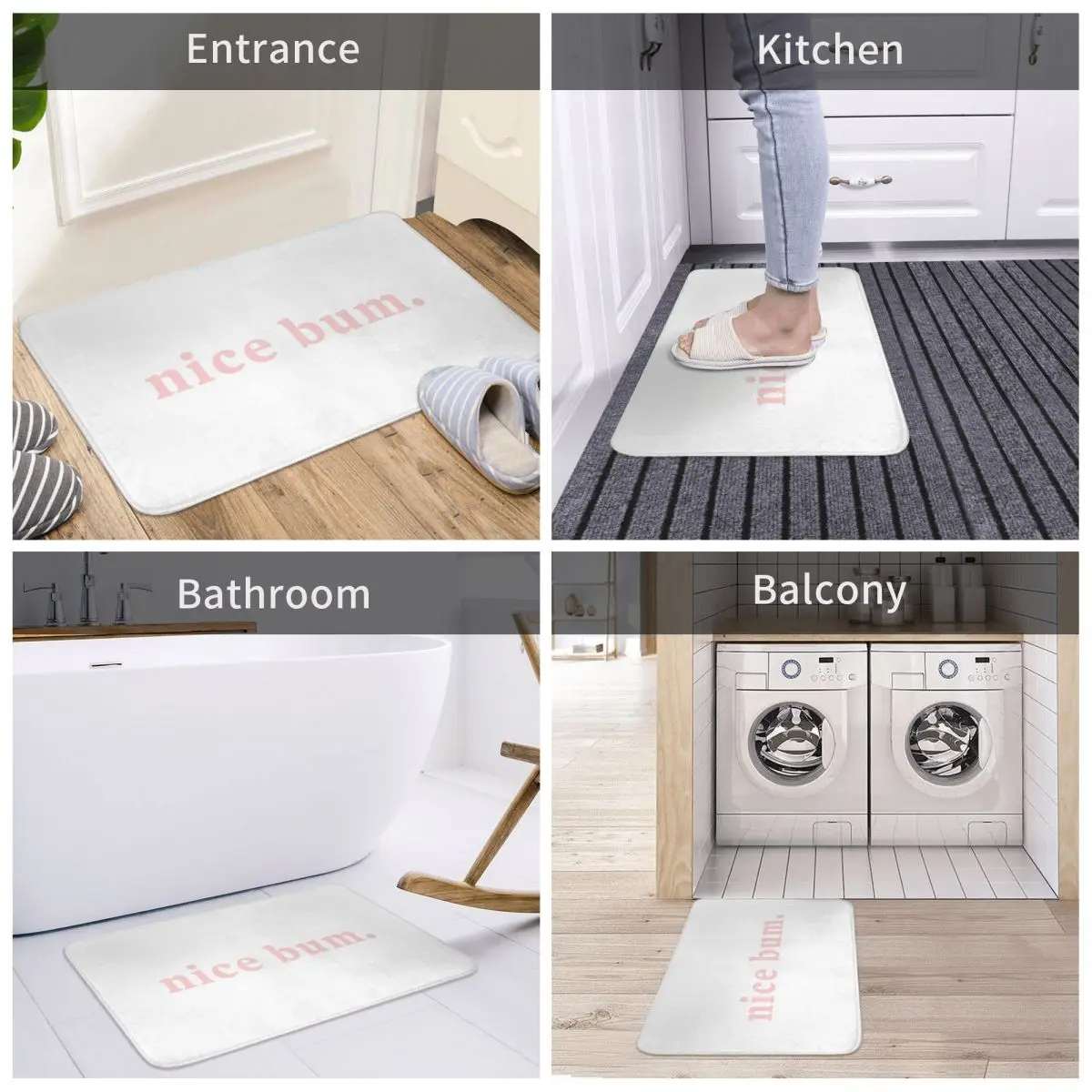 

Door Mat Nice Bum2 Decor 3D Rug Carpet Bathmat Non-slip Entrance Living Room Home Kitchen Water Oil Proof Bathroom Porch