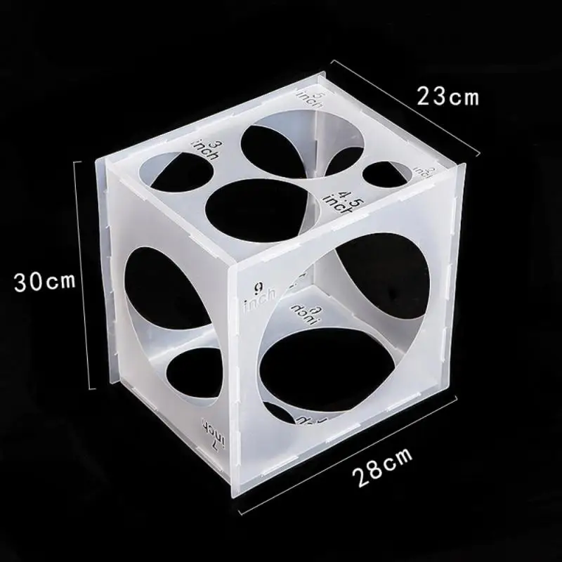 

Transparent Milky White Balloon Sizer Box Collapsible Balloon Measurement Box Plastic Balloons Measurement Tool Lightweight