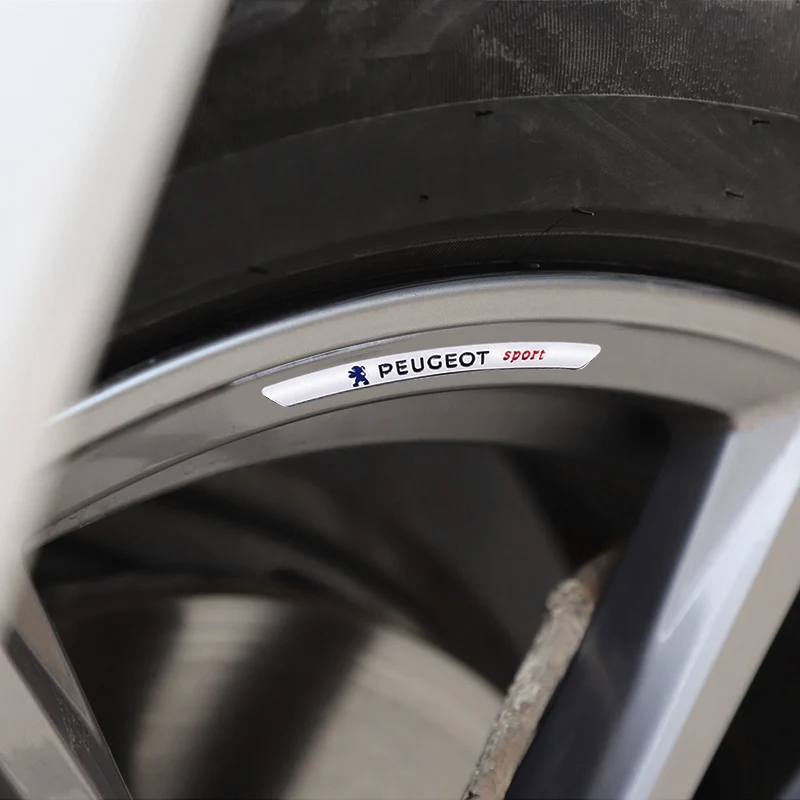 4 шт. металлические автомобильные наклейки обода изогнутые для Peugeot 206 307 308 3008 207 208