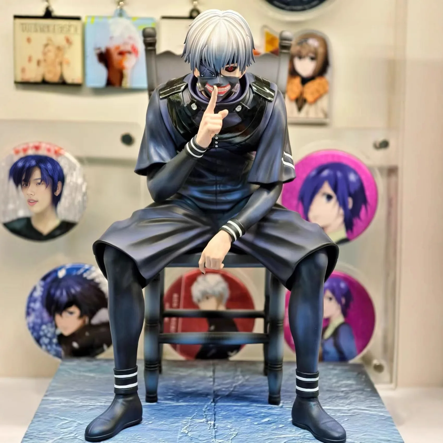 Фото 19 см BW Studio Tokyo Ghoul, аниме-фигурки, поза сидения, Kaneki Ken, экшн-фигурка, статуя из ПВХ, модель куклы, коллекция игрушек, подарки №2
