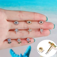 1 pc fashion stainless steel crystal zircon flower cartilage piercing stud earring for women ear piercing fine jewelry %ed%94%bc%ec%96%b4%ec%8b%b1