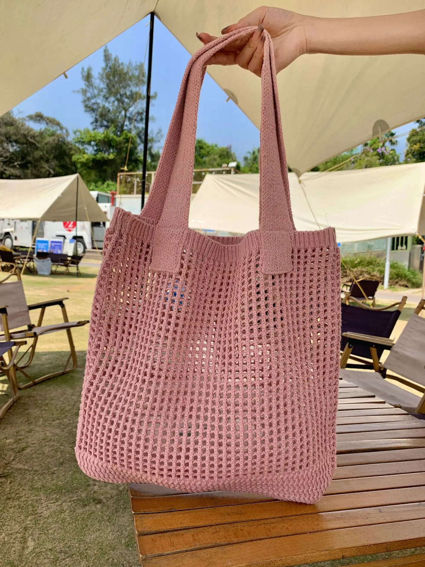 Casual Travel Women Woven Large Capacity Handbag and Purse Shopper Tote Female Armpit Knitting Bucket Shoulder Bags