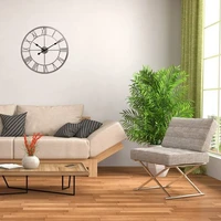 3d wall clock personality creative living room loft cafe iron pendant decor silent retro 16 inch stickers metal roman numerals