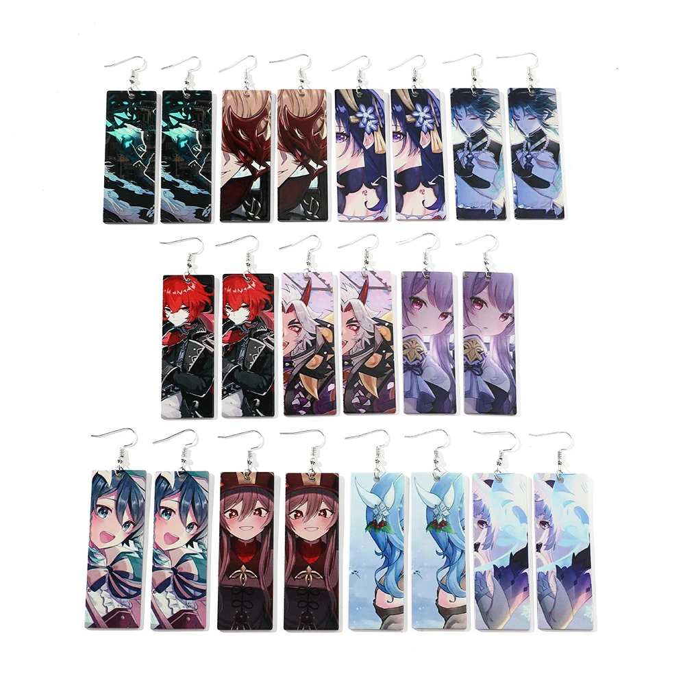 Акриловые серьги для женщин Game Genshin Impact ювелирные аксессуары ‒ серёжки модные